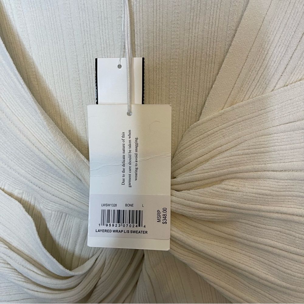 FRAME LAYERED WRAP TWIST FRONT LONG SLEEVE TOP SW… - image 8